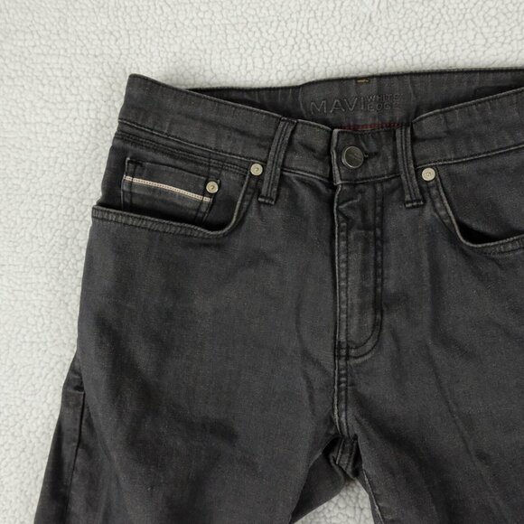 Mavi Jeans Mens30X29 Black Faded Jake Slim Straight Lightweight Denim Stretch - Picture 2 of 11